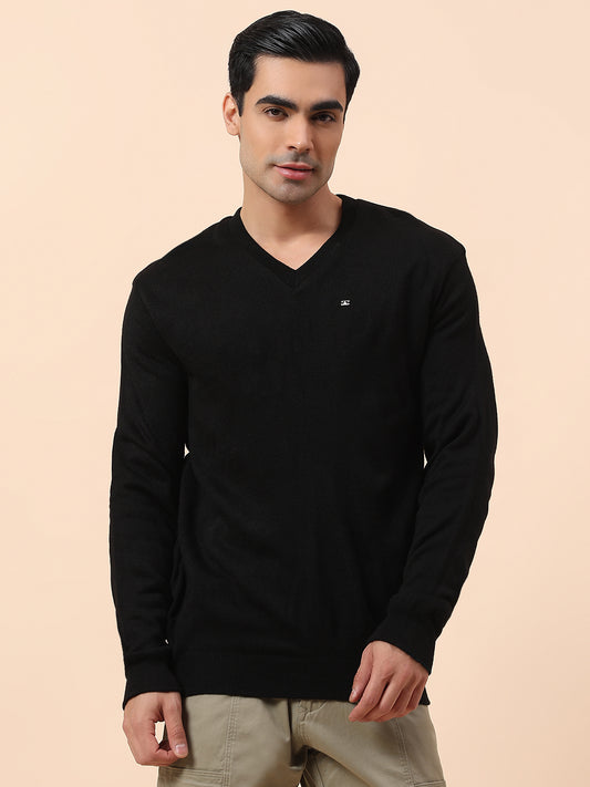 Sweater for Men | Winter Wear Acrylic Fabric Pull-On Closure V-Neck Regular Fit Solid Pattern