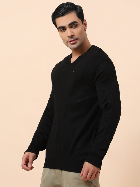 Sweater for Men | Winter Wear Acrylic Fabric Pull-On Closure V-Neck Regular Fit Solid Pattern