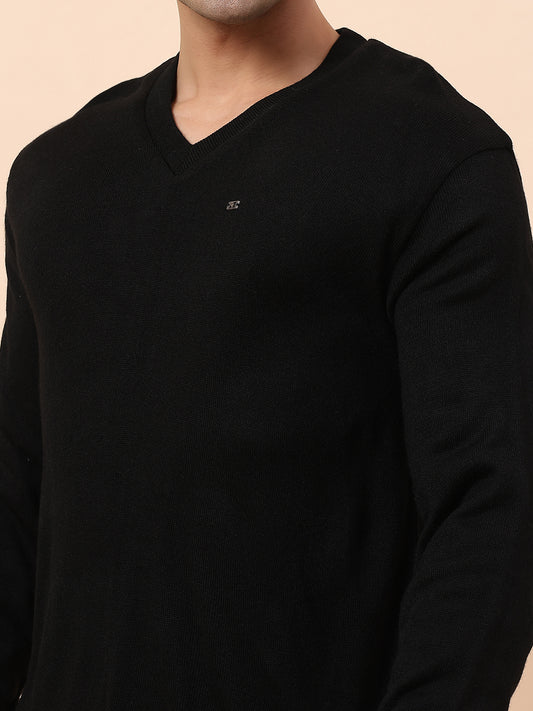 Sweater for Men | Winter Wear Acrylic Fabric Pull-On Closure V-Neck Regular Fit Solid Pattern