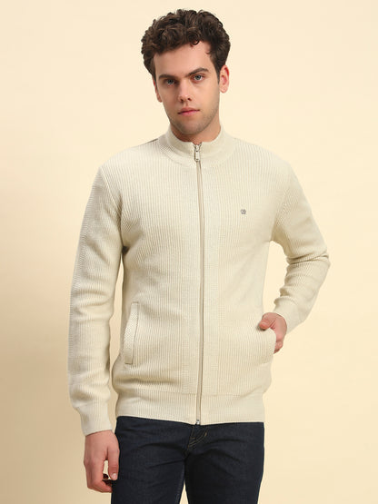 Sweater for Men | Winter Wear Acrylic Fabric Zipper Closure Mock Neck Regular Fit Solid Pattern