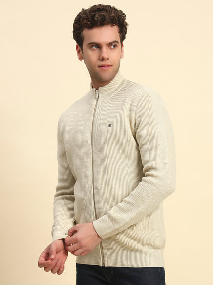 Sweater for Men | Winter Wear Acrylic Fabric Zipper Closure Mock Neck Regular Fit Solid Pattern