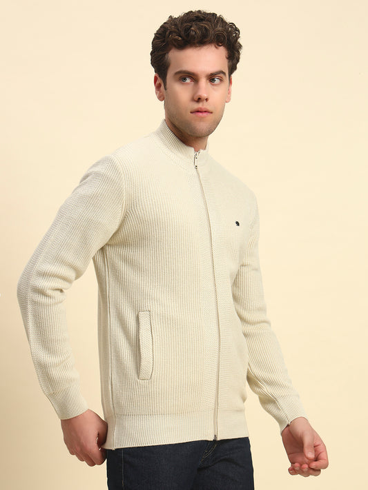 Sweater for Men | Winter Wear Acrylic Fabric Zipper Closure Mock Neck Regular Fit Solid Pattern