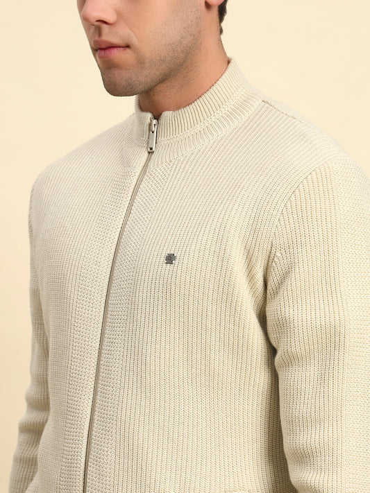 Sweater for Men | Winter Wear Acrylic Fabric Zipper Closure Mock Neck Regular Fit Solid Pattern