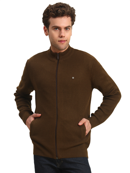Sweater for Men | Winter Wear Acrylic Fabric Zipper Closure Mock Neck Regular Fit Solid Pattern