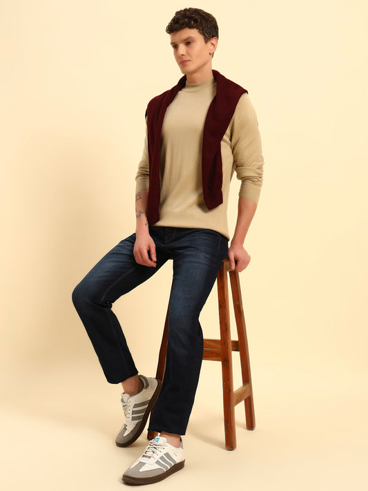 Sweater for Men | Winter Wear Acrylic Fabric Pull-On Closure Round Neck Regular Fit Solid Pattern