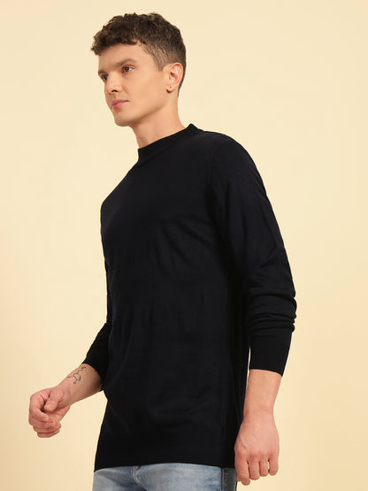 Sweater for Men | Winter Wear Acrylic Fabric Pull-On Closure Mock Neck Regular Fit Striped Pattern