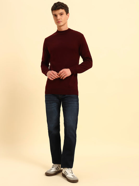 Sweater for Men | Winter Wear Acrylic Fabric Pull-On Closure Round Neck Regular Fit Solid Pattern