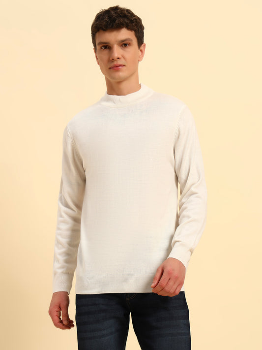 Sweater for Men | Winter Wear Acrylic Fabric Pull-On Closure Round Neck Regular Fit Solid Pattern