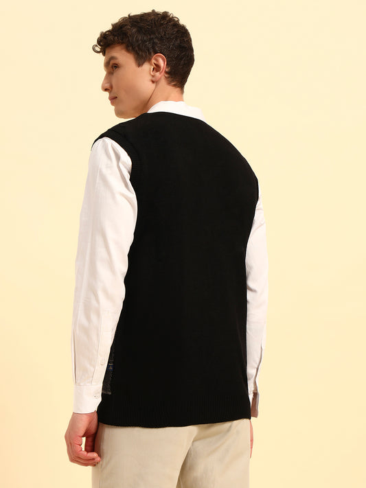 Sweater for Men | Winter Wear Acrylic Fabric Pull-On Closure V-Neck Regular Fit Solid Pattern