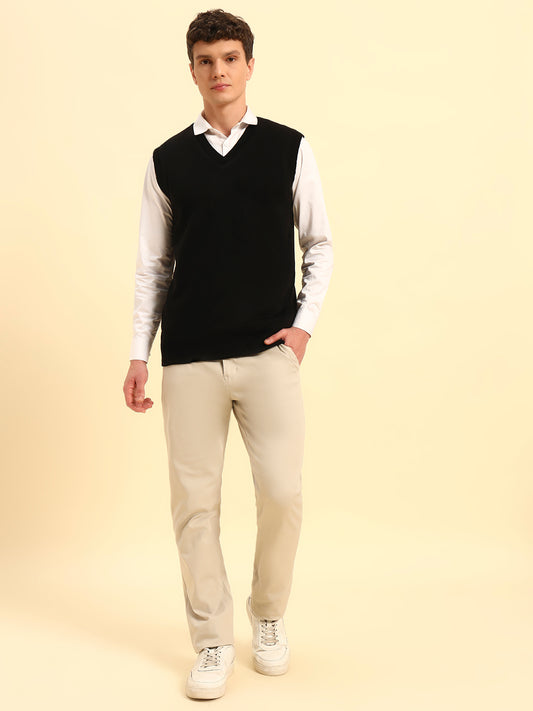 Sweater for Men | Winter Wear Acrylic Fabric Pull-On Closure V-Neck Regular Fit Solid Pattern