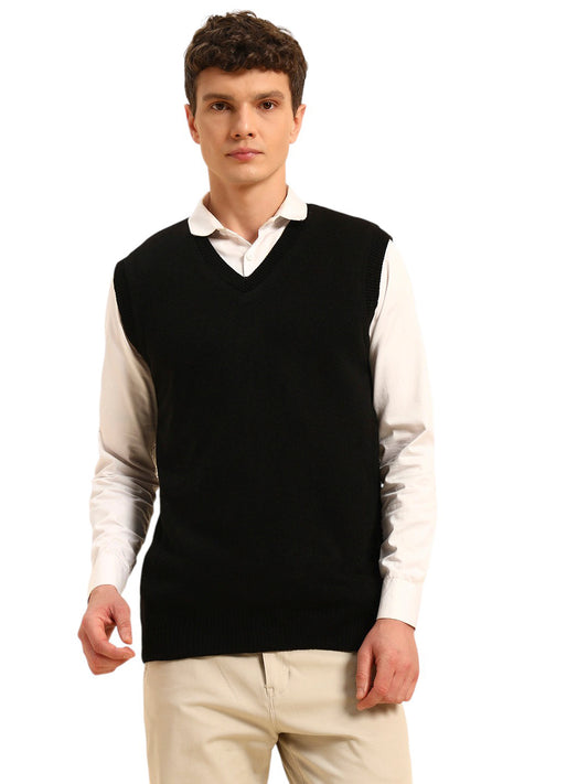 Sweater for Men | Winter Wear Acrylic Fabric Pull-On Closure V-Neck Regular Fit Solid Pattern