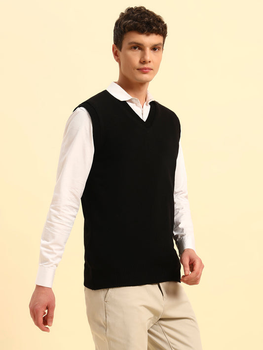 Sweater for Men | Winter Wear Acrylic Fabric Pull-On Closure V-Neck Regular Fit Solid Pattern