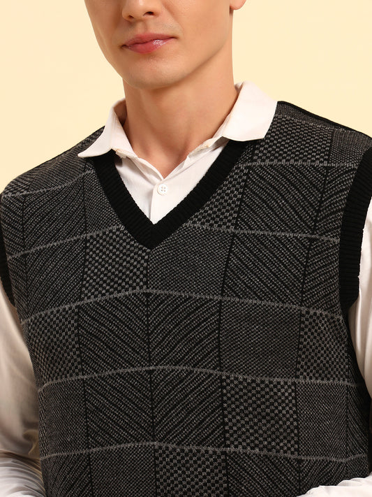 Sweater for Men | Winter Wear Acrylic Fabric Pull-On Closure V-Neck Regular Fit Solid Pattern