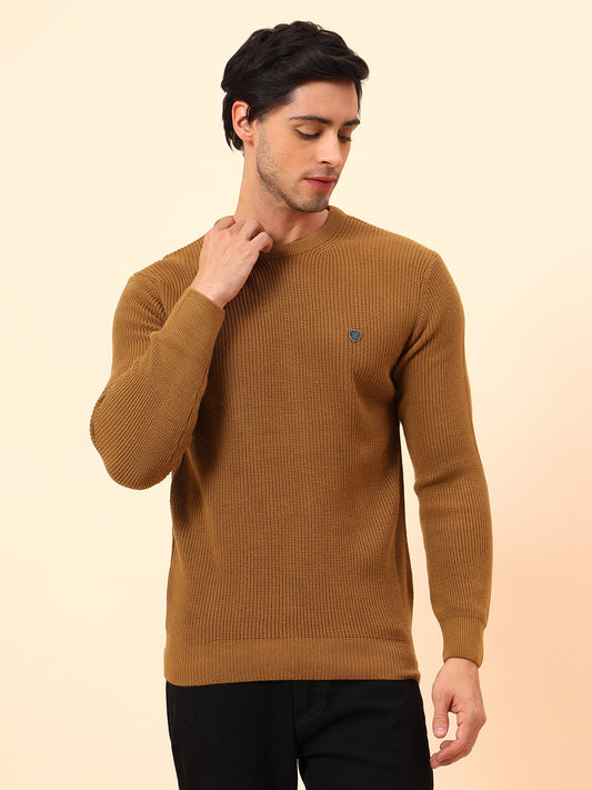 Sweater for Men | Winter Wear Acrylic Fabric Pull-On Closure Round Neck Regular Fit Self Design Pattern
