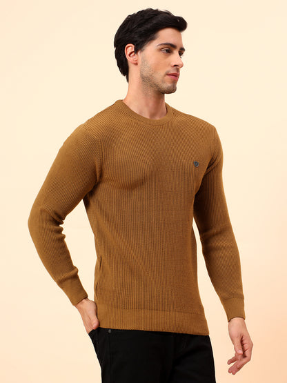 Sweater for Men | Winter Wear Acrylic Fabric Pull-On Closure Round Neck Regular Fit Self Design Pattern