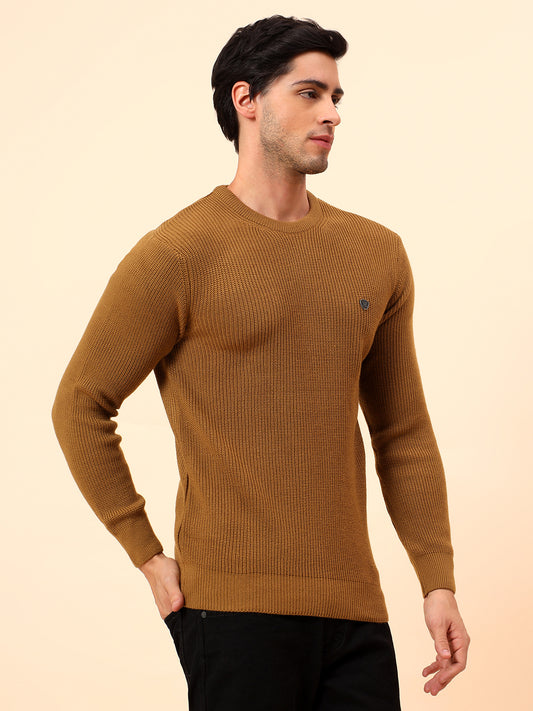 Sweater for Men | Winter Wear Acrylic Fabric Pull-On Closure Round Neck Regular Fit Self Design Pattern