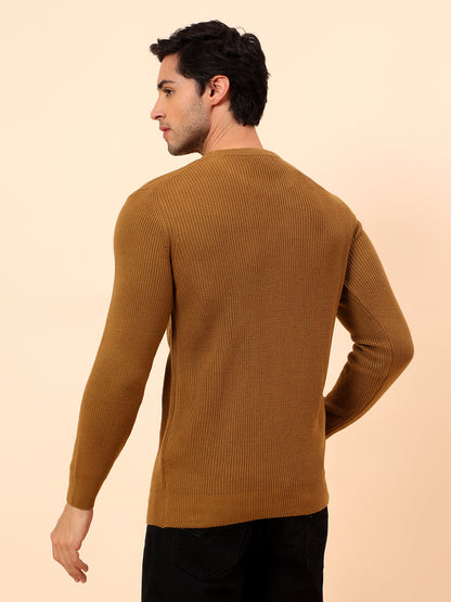 Sweater for Men | Winter Wear Acrylic Fabric Pull-On Closure Round Neck Regular Fit Self Design Pattern