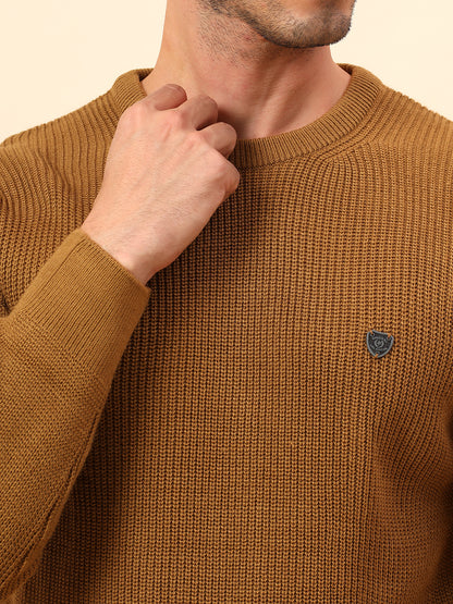 Sweater for Men | Winter Wear Acrylic Fabric Pull-On Closure Round Neck Regular Fit Self Design Pattern