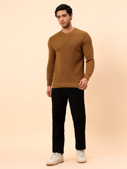 Sweater for Men | Winter Wear Acrylic Fabric Pull-On Closure Round Neck Regular Fit Self Design Pattern