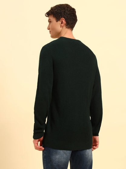 Sweater for Men | Winter Wear Acrylic Fabric Pull-On Closure Round Neck Regular Fit Self Design Pattern