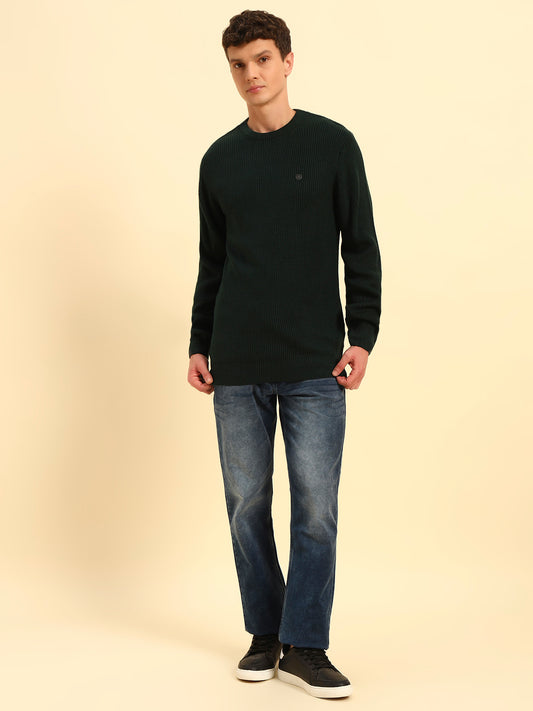 Sweater for Men | Winter Wear Acrylic Fabric Pull-On Closure Round Neck Regular Fit Self Design Pattern