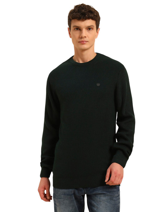 Sweater for Men | Winter Wear Acrylic Fabric Pull-On Closure Round Neck Regular Fit Self Design Pattern