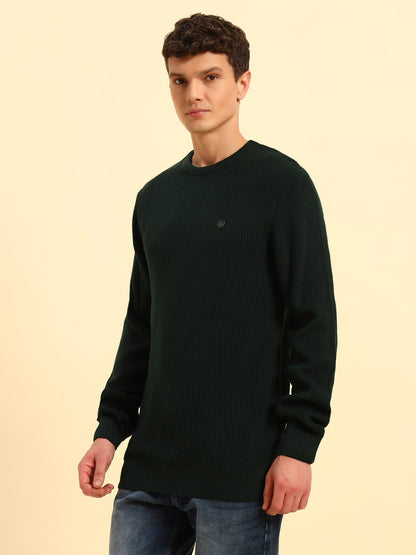 Sweater for Men | Winter Wear Acrylic Fabric Pull-On Closure Round Neck Regular Fit Self Design Pattern