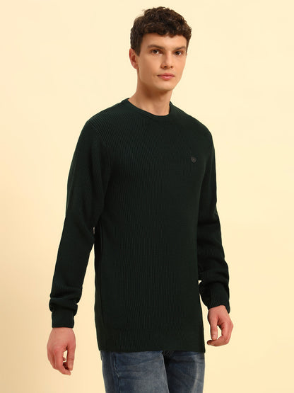Sweater for Men | Winter Wear Acrylic Fabric Pull-On Closure Round Neck Regular Fit Self Design Pattern