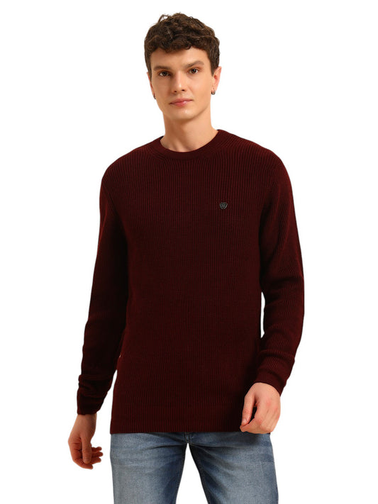 Sweater for Men | Winter Wear Acrylic Fabric Pull-On Closure Round Neck Regular Fit Self Design Pattern