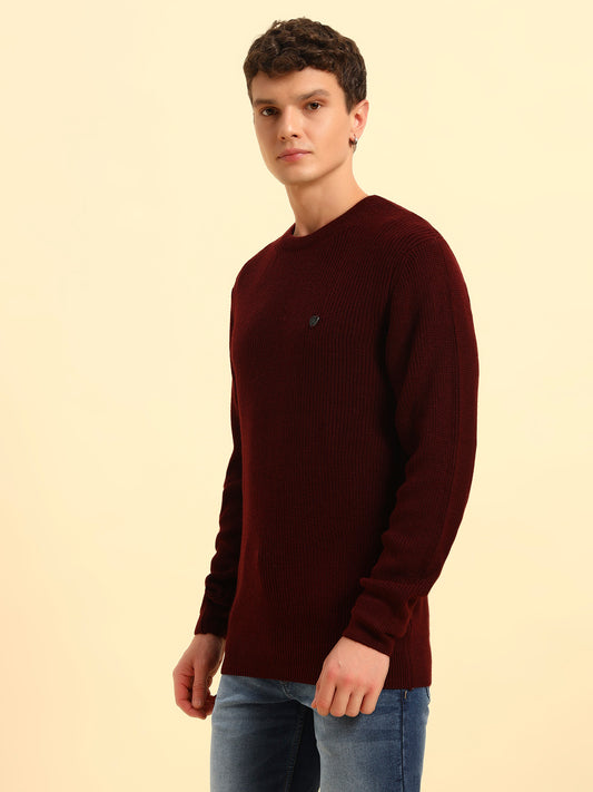 Sweater for Men | Winter Wear Acrylic Fabric Pull-On Closure Round Neck Regular Fit Self Design Pattern