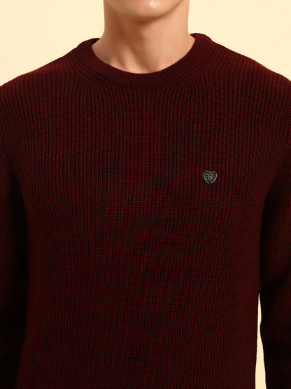 Sweater for Men | Winter Wear Acrylic Fabric Pull-On Closure Round Neck Regular Fit Self Design Pattern