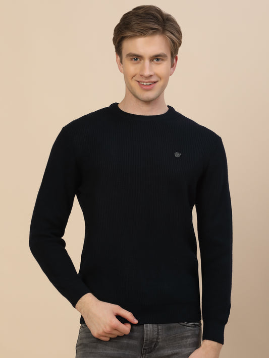 Sweater for Men | Winter Wear Acrylic Fabric Pull-On Closure Round Neck Regular Fit Self Design Pattern