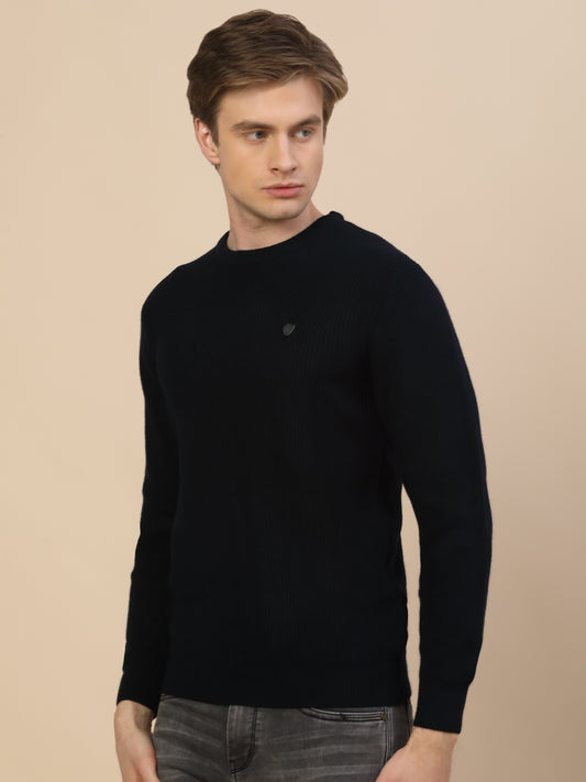 Sweater for Men | Winter Wear Acrylic Fabric Pull-On Closure Round Neck Regular Fit Self Design Pattern