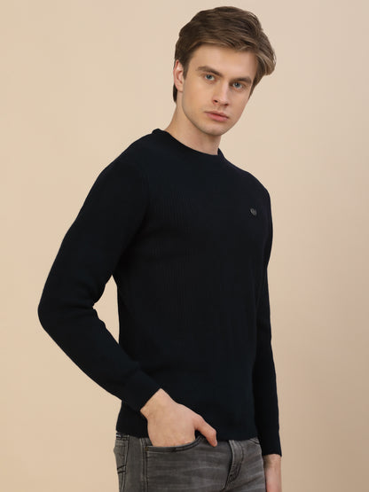 Sweater for Men | Winter Wear Acrylic Fabric Pull-On Closure Round Neck Regular Fit Self Design Pattern