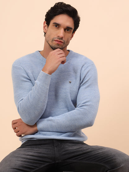 Sweater for Men | Winter Wear Acrylic Fabric Pull-On Closure Round Neck Regular Fit Self Design Pattern