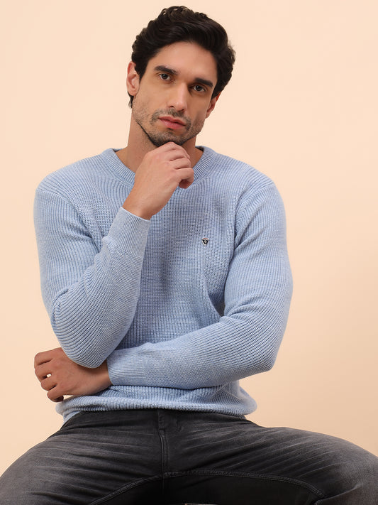Sweater for Men | Winter Wear Acrylic Fabric Pull-On Closure Round Neck Regular Fit Self Design Pattern