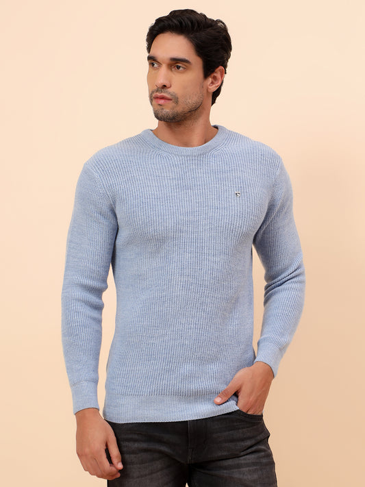 Sweater for Men | Winter Wear Acrylic Fabric Pull-On Closure Round Neck Regular Fit Self Design Pattern
