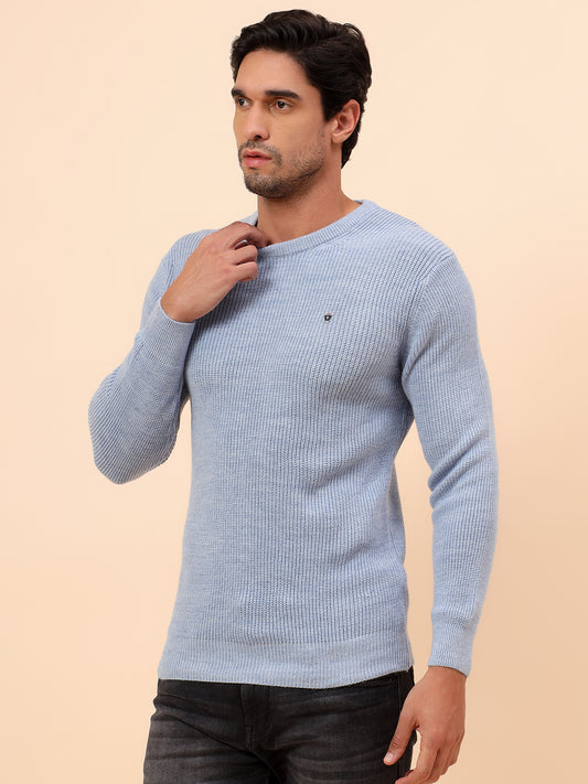 Sweater for Men | Winter Wear Acrylic Fabric Pull-On Closure Round Neck Regular Fit Self Design Pattern