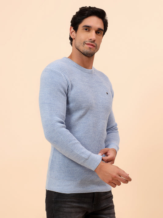 Sweater for Men | Winter Wear Acrylic Fabric Pull-On Closure Round Neck Regular Fit Self Design Pattern
