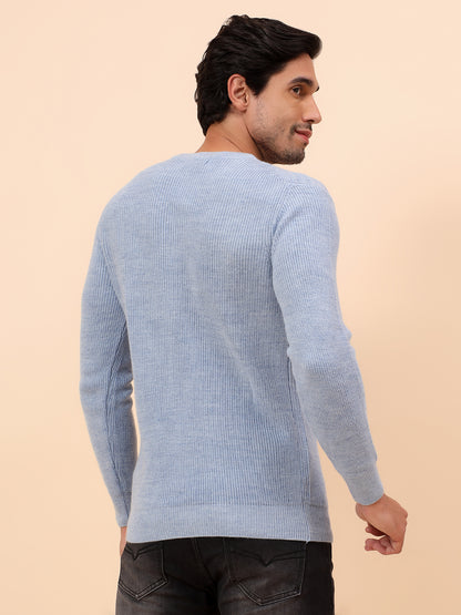 Sweater for Men | Winter Wear Acrylic Fabric Pull-On Closure Round Neck Regular Fit Self Design Pattern
