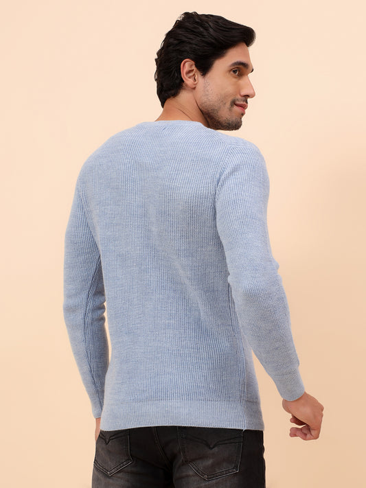 Sweater for Men | Winter Wear Acrylic Fabric Pull-On Closure Round Neck Regular Fit Self Design Pattern