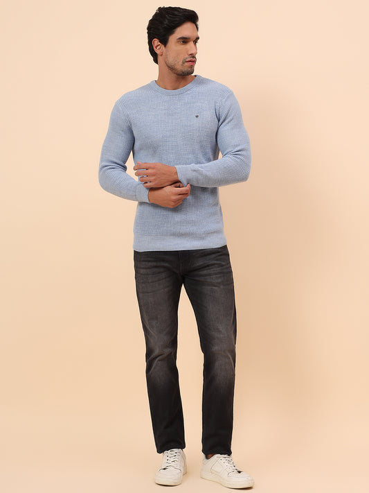Sweater for Men | Winter Wear Acrylic Fabric Pull-On Closure Round Neck Regular Fit Self Design Pattern