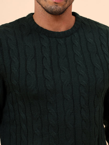 Sweater for Men | Winter Wear Acrylic Fabric Pull-On Closure Round Neck Regular Fit Self Design Pattern