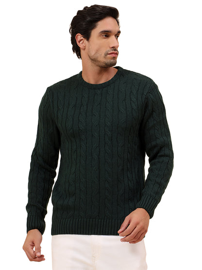 Sweater for Men | Winter Wear Acrylic Fabric Pull-On Closure Round Neck Regular Fit Self Design Pattern