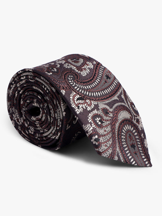 Men's Navy Blue Printed Tie With Pocket Square Set