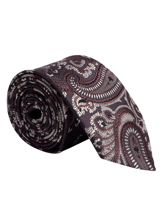 Men's Navy Blue Printed Tie With Pocket Square Set