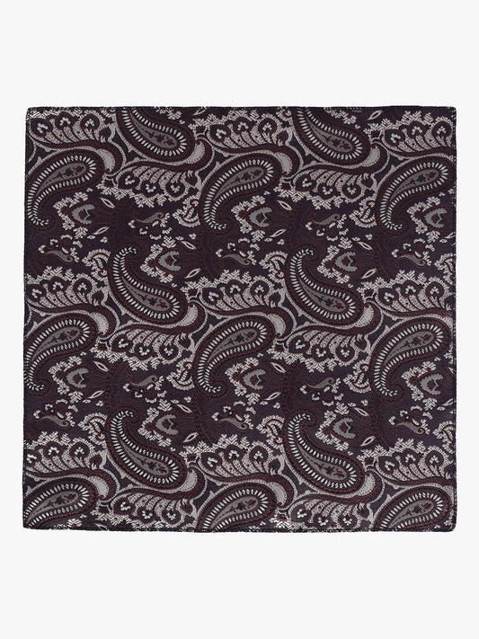 Men's Navy Blue Printed Tie With Pocket Square Set