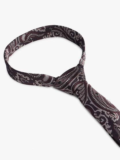 Men's Navy Blue Printed Tie With Pocket Square Set