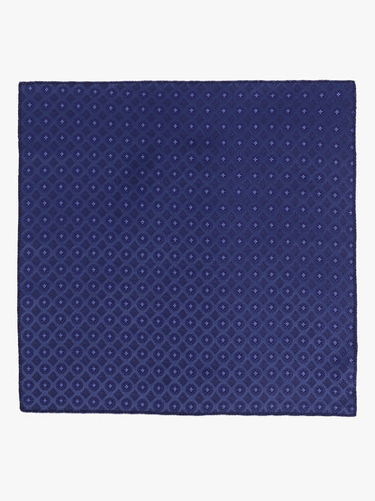 Men's Navy Blue Printed Tie With Pocket Square Set