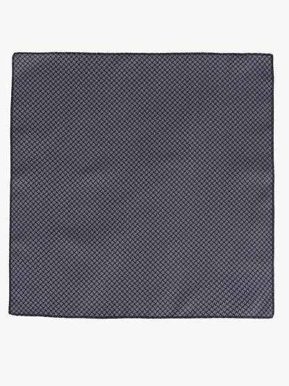 Men's Grey Self Design Tie With Pocket Square Set